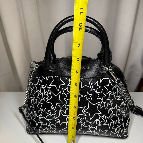 Michael Kors Emmy Star Print Dome Satchel Crossbody Bag Saffiano Leather - Picture 10 of 13